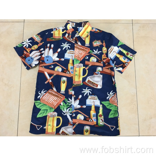 China 2020 New design Polyester printing hawaii shirt Manufactory